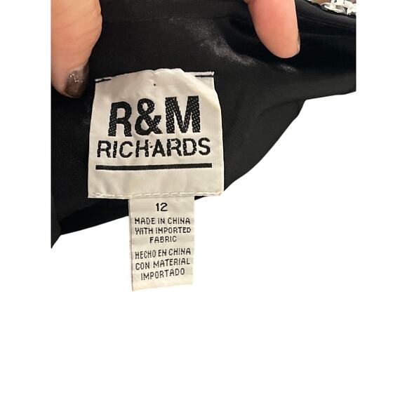 Y2K R&M Richards Black Beaded Handkerchief Hem Sleeveless Dress Sz 12 Goth Fairy - Picture 6 of 7